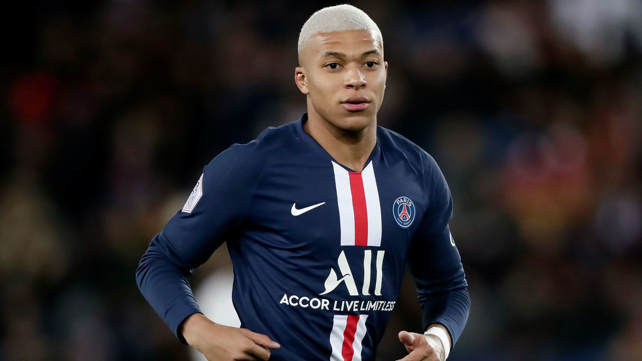 PARIS, FRANCE - DECEMBER 21: Kylian Mbappe of Paris Saint Germain during the French League 1 match between Paris Saint Germain v Amiens SC at the Parc des Princes on December 21, 2019 in Paris France