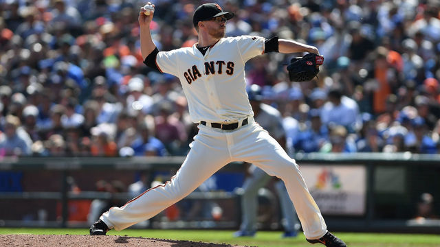 SAN FRANCISCO, CA - SEPTEMBER 30: Pierce Johnson #58 of the San Francisco Giants throws a pitch against the Los Angeles Dodgers during their MLB game at AT&T Park on September 30, 2018 in San Francisco, California.