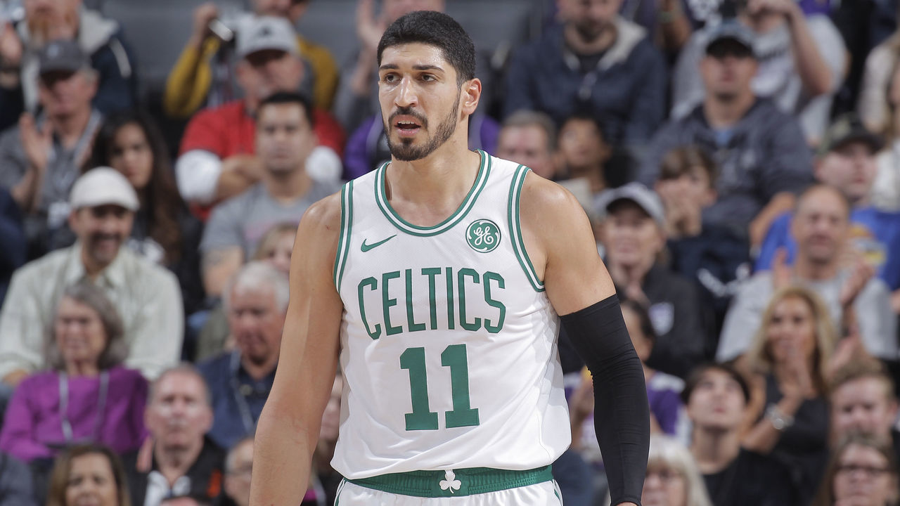 SACRAMENTO, CA - NOVEMBER 17: Enes Kanter #11 of the Boston Celtics looks on during the game against the Sacramento Kings on November 17, 2019 at Golden 1 Center in Sacramento, California. NOTE TO USER: User expressly acknowledges and agrees that, by downloading and or using this photograph, User is consenting to the terms and conditions of the Getty Images Agreement. Mandatory Copyright Notice: Copyright 2019 NBAE