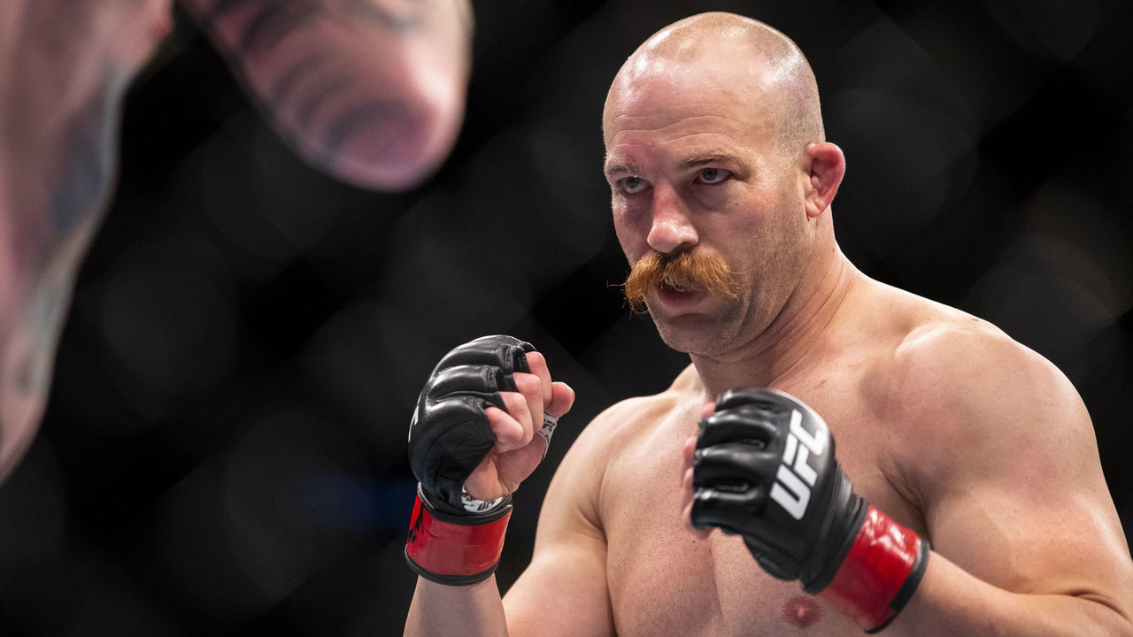 ROCHESTER, NY - MAY 18: Patrick Cummins stands in the octagon against Ed Herman during a light heavyweight bout at Blue Cross Arena on May 18, 2019 in Rochester, New York. Herman defeats Cummins via first-round TKO.