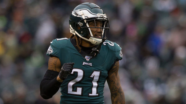 PHILADELPHIA, PA - NOVEMBER 24: Ronald Darby #21 of the Philadelphia Eagles reacts against the Seattle Seahawks at Lincoln Financial Field on November 24, 2019 in Philadelphia, Pennsylvania.