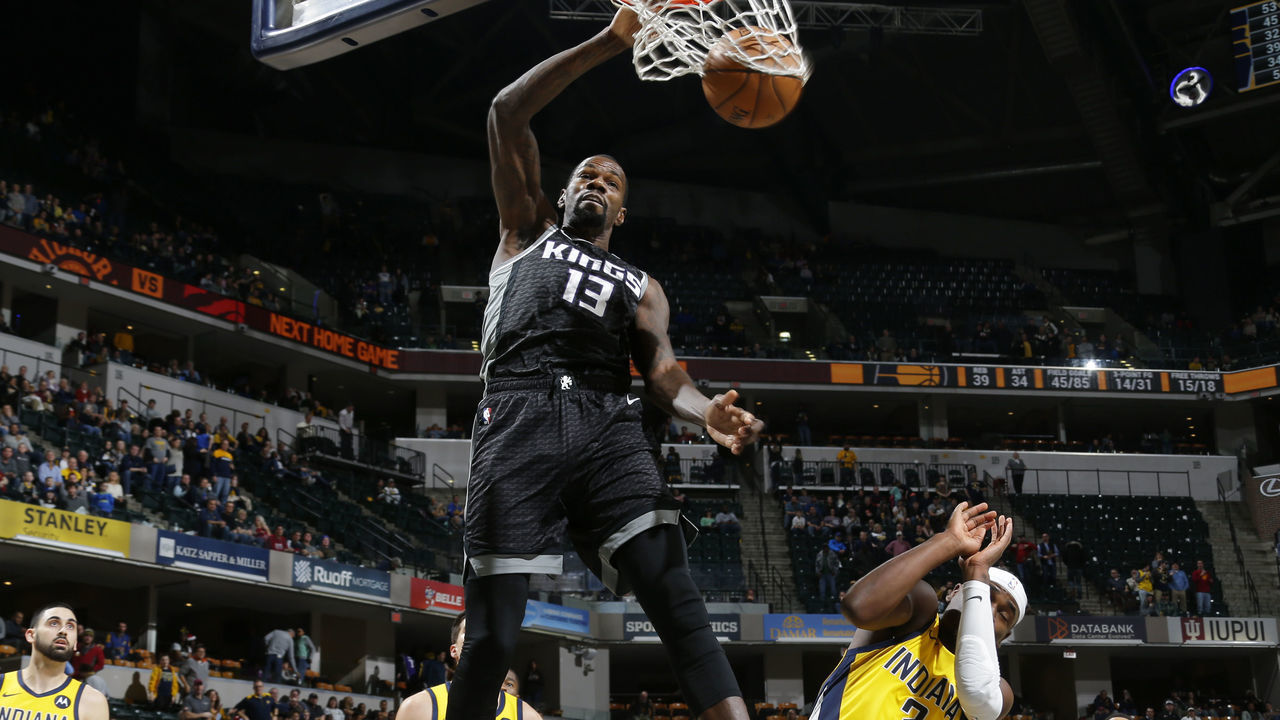 INDIANAPOLIS, IN - DECEMBER 20: Dewayne Dedmon #13 of the Sacramento Kings dunks the ball against the Indiana Pacers on December 20, 2019 at Bankers Life Fieldhouse in Indianapolis, Indiana. Mandatory Copyright Notice: Copyright 2019 NBAE