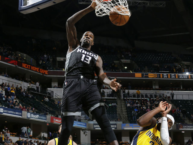 INDIANAPOLIS, IN - DECEMBER 20: Dewayne Dedmon #13 of the Sacramento Kings dunks the ball against the Indiana Pacers on December 20, 2019 at Bankers Life Fieldhouse in Indianapolis, Indiana. Mandatory Copyright Notice: Copyright 2019 NBAE