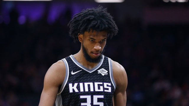 SACRAMENTO, CALIFORNIA - DECEMBER 26: Marvin Bagley III #35 of the Sacramento Kings looks on against the Minnesota Timberwolves in the first half at Golden 1 Center on December 26, 2019 in Sacramento, California. NOTE TO USER: User expressly acknowledges and agrees that, by downloading and/or using this photograph, user is consenting to the terms and conditions of the Getty Images License Agreement.