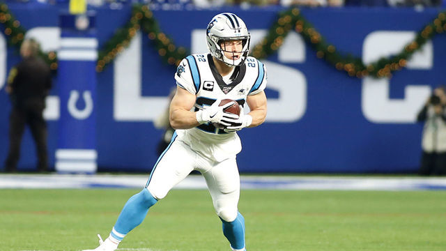 INDIANAPOLIS, INDIANA - DECEMBER 22: Christian McCaffrey #22 of the Carolina Panthers runs the ball in the game against the Indianapolis Colts at Lucas Oil Stadium on December 22, 2019 in Indianapolis, Indiana.
