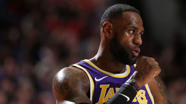 PORTLAND, OR - DECEMBER 28: LeBron James #23 of the Los Angeles Lakers looks on during the game against the Portland Trail Blazers on December 28, 2019 at the Moda Center Arena in Portland, Oregon. Mandatory Copyright Notice: Copyright 2019 NBAE