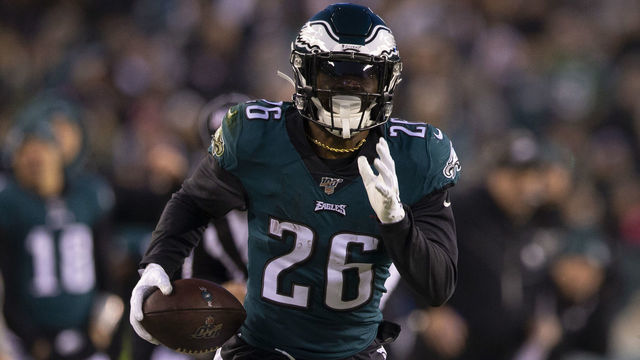 PHILADELPHIA, PA - DECEMBER 22: Miles Sanders #26 of the Philadelphia Eagles runs the ball against the Dallas Cowboys at Lincoln Financial Field on December 22, 2019 in Philadelphia, Pennsylvania.