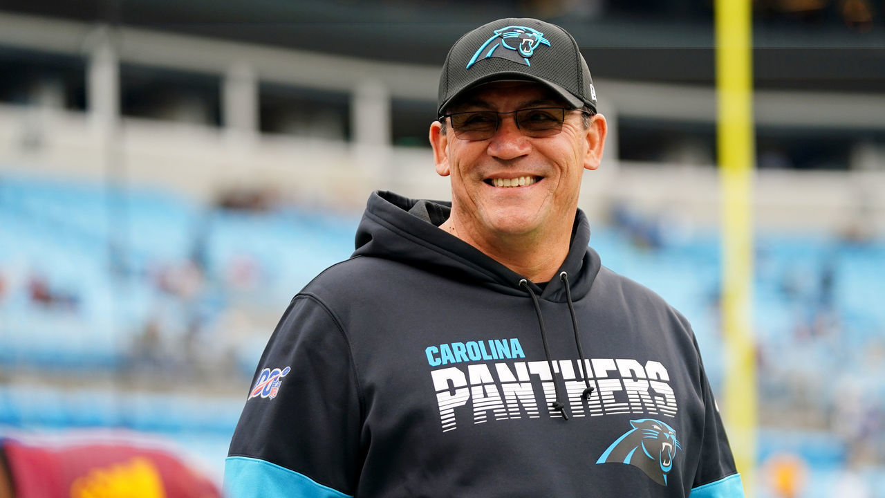 CHARLOTTE, NORTH CAROLINA - DECEMBER 01: Head coach Ron Rivera of the Carolina Panthers before their game against the Washington Redskins at Bank of America Stadium on December 01, 2019 in Charlotte, North Carolina.