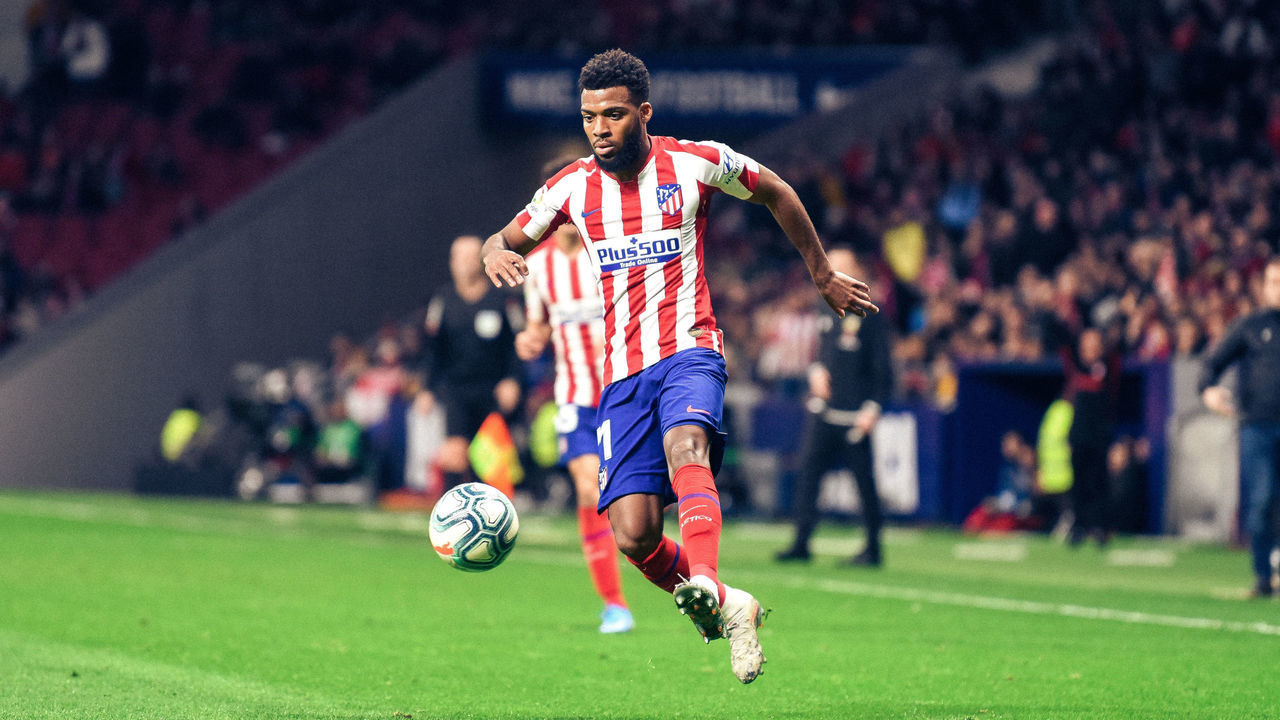 Thomas Lemar during La Liga match between Club Atletico de Madrid and CA Osasuna at Wanda Metropolitano on December 14, 2019 in Madrid, Spain .