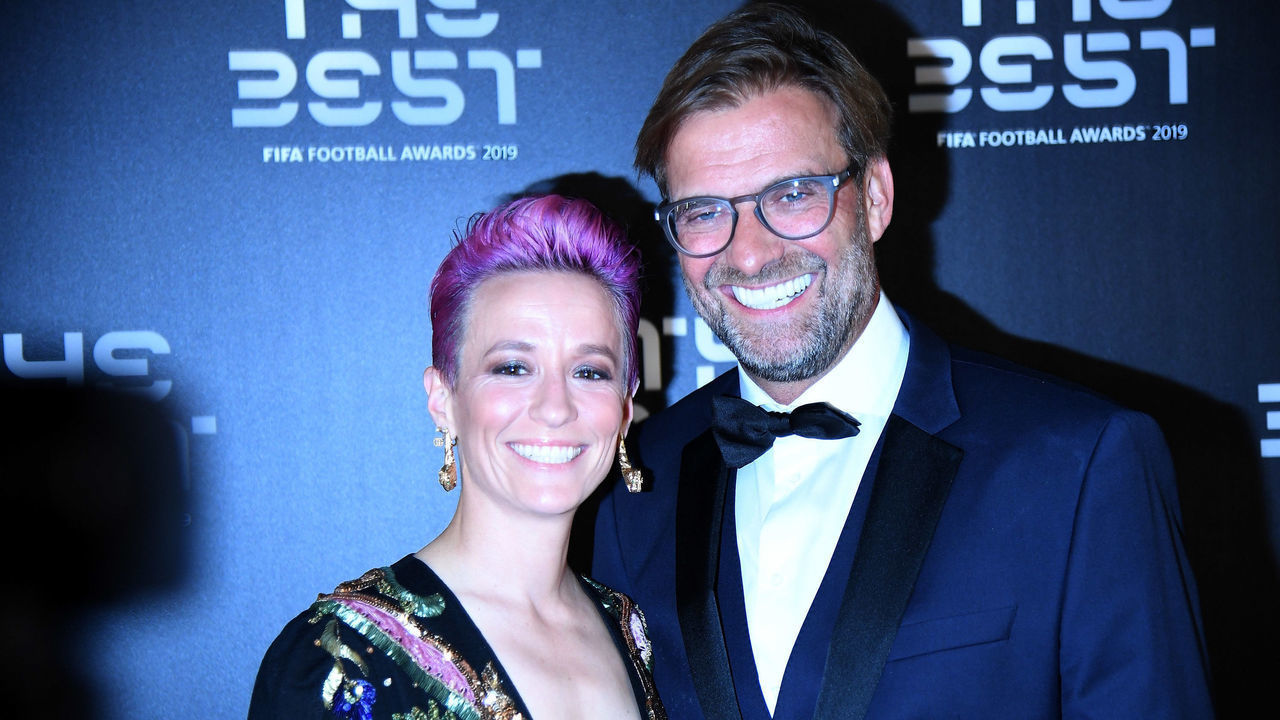 MILAN, ITALY - SEPTEMBER 23: Megan Anna Rapinoe and Juergen Klopp attend The Best FIFA Football Awards 2019 on September 23, 2019 in Milan, Italy.