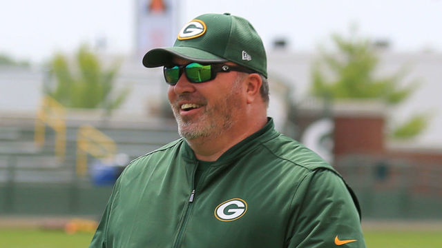 GREEN BAY, WI - JUNE 12: Green Bay Packers head coach Mike McCarthy walks onto the field during Green Bay Packers minicamp at Ray Nitschke Field on June 12, 2018 in Green Bay, WI.