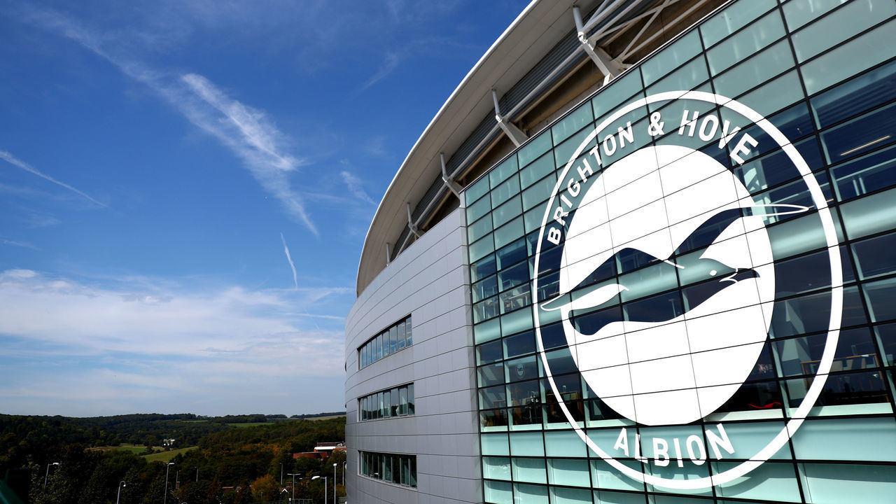 BRIGHTON, ENGLAND - AUGUST 24: General view outside the stadium prior to the Premier League match between Brighton & Hove Albion and Southampton FC at American Express Community Stadium on August 24, 2019 in Brighton, United Kingdom.