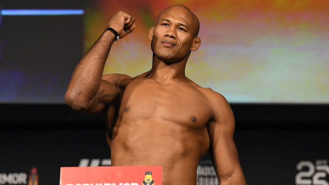 NEW YORK, NEW YORK - NOVEMBER 02: Ronaldo Souza of Brazil poses on the scale during the UFC 230 weigh-in inside Hulu Theater at Madison Square Garden on November 2, 2018 in New York, New York.