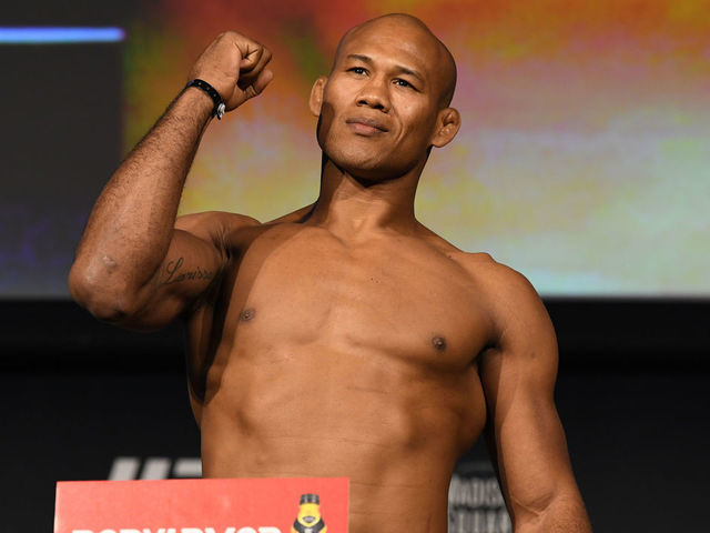 NEW YORK, NEW YORK - NOVEMBER 02: Ronaldo Souza of Brazil poses on the scale during the UFC 230 weigh-in inside Hulu Theater at Madison Square Garden on November 2, 2018 in New York, New York.