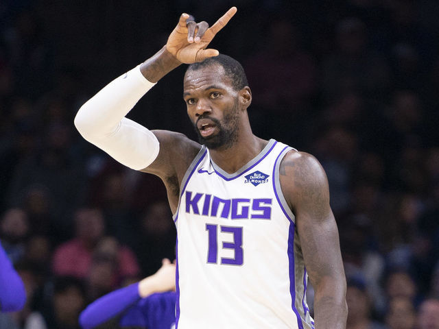 PHILADELPHIA, PA - NOVEMBER 27: Dewayne Dedmon #13 of the Sacramento Kings reacts against the Philadelphia 76ers at the Wells Fargo Center on November 27, 2019 in Philadelphia, Pennsylvania. The 76ers defeated Kings 97-91. NOTE TO USER: User expressly acknowledges and agrees that, by downloading and/or using this photograph, user is consenting to the terms and conditions of the Getty Images License Agreement.