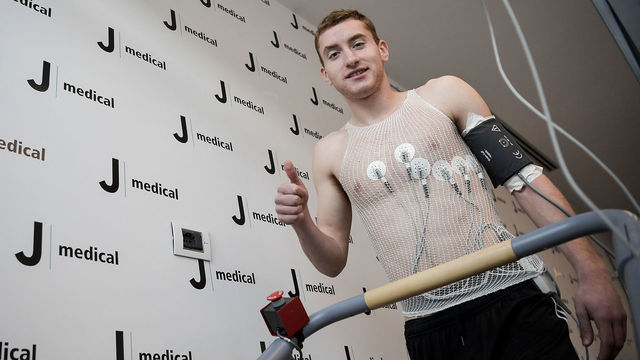 TURIN, ITALY - JANUARY 02: Juventus new signing Dejan Kulusevski participates in medical tests at JMedical on January 02, 2020 in Turin, Italy.