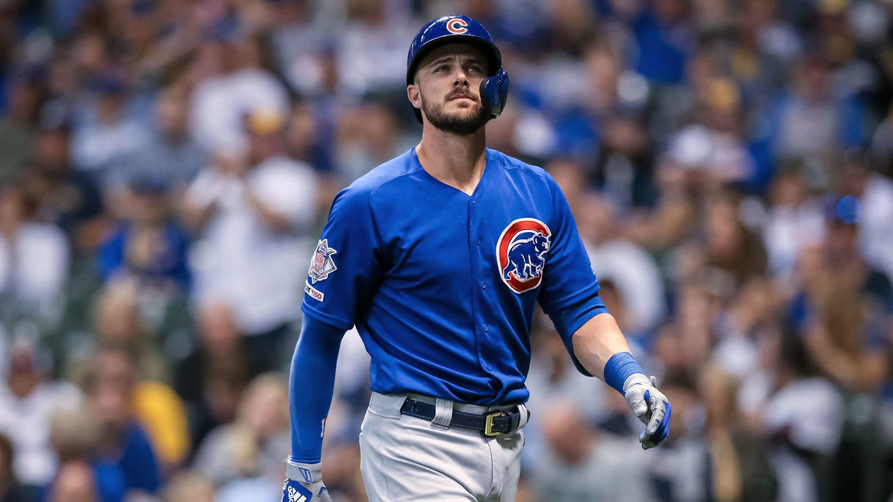 MILWAUKEE, WISCONSIN - SEPTEMBER 05: Kris Bryant #17 of the Chicago Cubs walks back to the dugout after striking out in the fifth inning against the Milwaukee Brewers at Miller Park on September 05, 2019 in Milwaukee, Wisconsin.