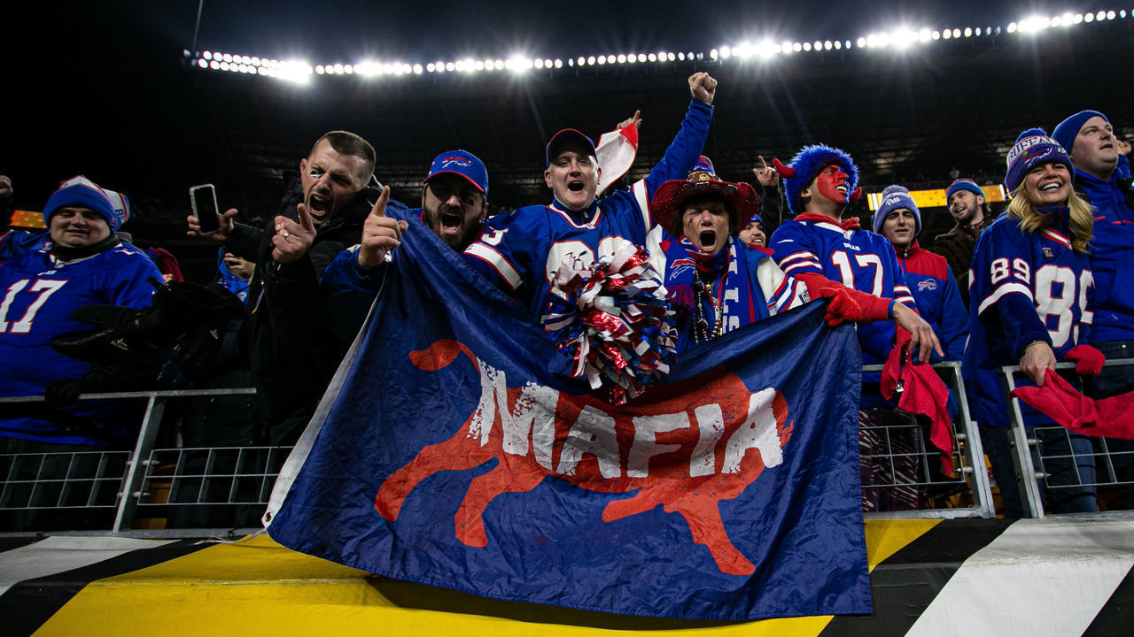 PITTSBURGH, PA - DECEMBER 15: Bills Mafia fans cheer during the NFL football game between the Buffalo Bills and the Pittsburgh Steelers on December 15, 2019 at Heinz Field in Pittsburgh, PA.