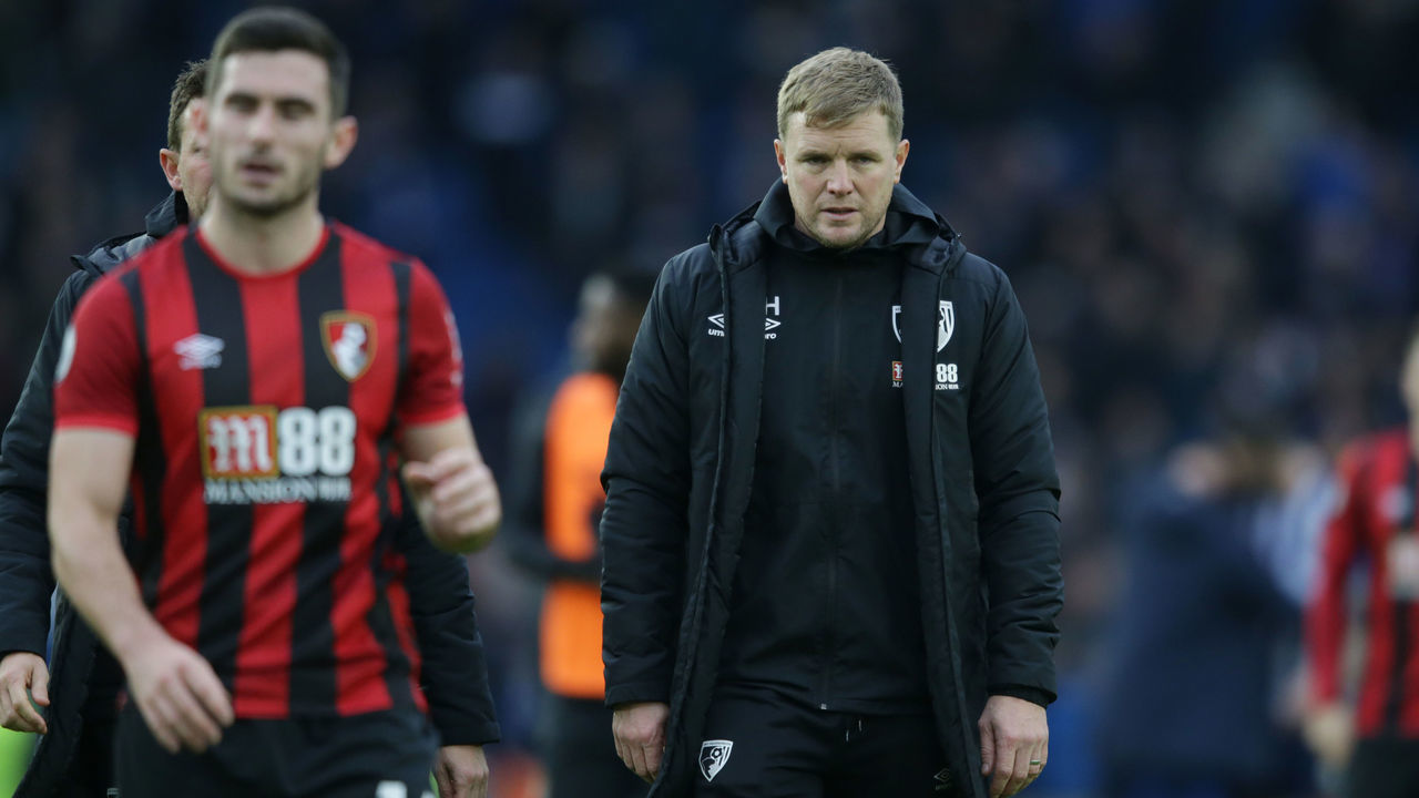 BRIGHTON, ENGLAND - DECEMBER 28: Eddie Howe of Bournemouth after his side's 2-0 defeat during the Premier League match between Brighton & Hove Albion and AFC Bournemouth at American Express Community Stadium on December 28, 2019 in Brighton, United Kingdom.