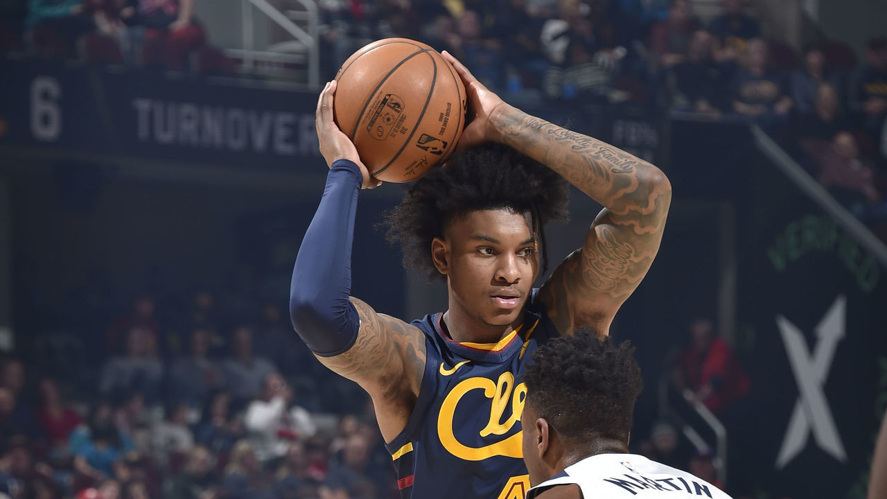 CLEVELAND, OH - JANUARY 5: Kevin Porter Jr. #4 of the Cleveland Cavaliers handles the ball against the Minnesota Timberwolves on January 5, 2020 at Rocket Mortgage FieldHouse in Cleveland, Ohio. NOTE TO USER: User expressly acknowledges and agrees that, by downloading and/or using this Photograph, user is consenting to the terms and conditions of the Getty Images License Agreement. Mandatory Copyright Notice: Copyright 2020 NBAE