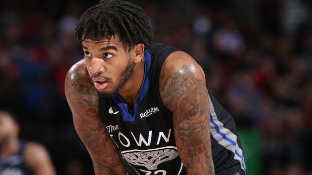 PORTLAND, OR - DECEMBER 18: Marquese Chriss #32 of the Golden State Warriors looks on during the game against the Portland Trail Blazers on December 18 , 2019 at the Moda Center Arena in Portland, Oregon. Mandatory Copyright Notice: Copyright 2019 NBAE