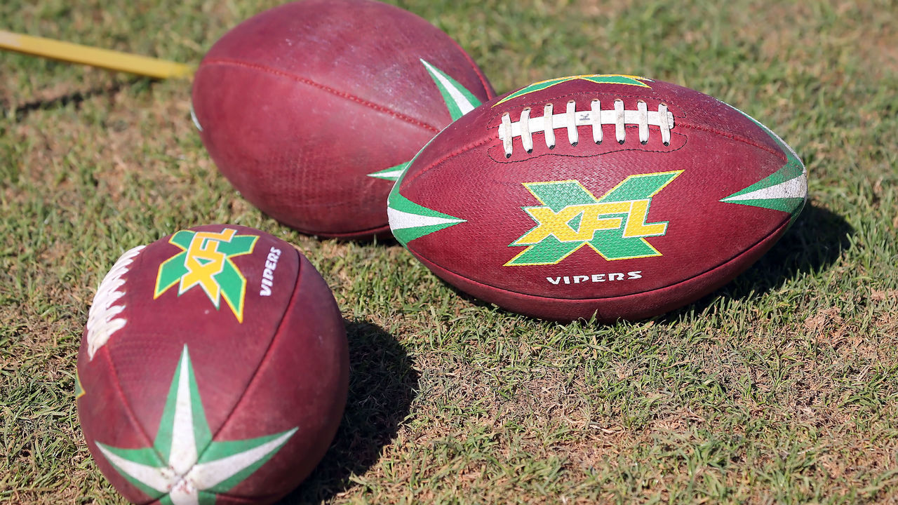 PLANT CITY, FL - DECEMBER 16: The official XFL game ball for the Tampa Bay Vipers during the XFL's Vipers Minicamp on December 16, 2019 at Plant City Stadium in Plant City,FL.