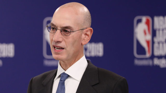 SAITAMA, JAPAN - OCTOBER 08: Commissioner of the National Basketball Association (NBA) Adam Silver speaks during a press conference prior to the preseason game between Houston Rockets and Toronto Raptors at Saitama Super Arena on October 08, 2019 in Saitama, Japan. NOTE TO USER: User expressly acknowledges and agrees that, by downloading and/or using this photograph, user is consenting to the terms and conditions of the Getty Images License Agreement.