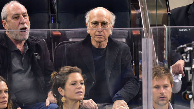 NEW YORK, NY - MAY 24: Larry David attends the Tampa Bay Lightning vs New York Rangers playoff game at Madison Square Garden on May 24, 2015 in New York City.