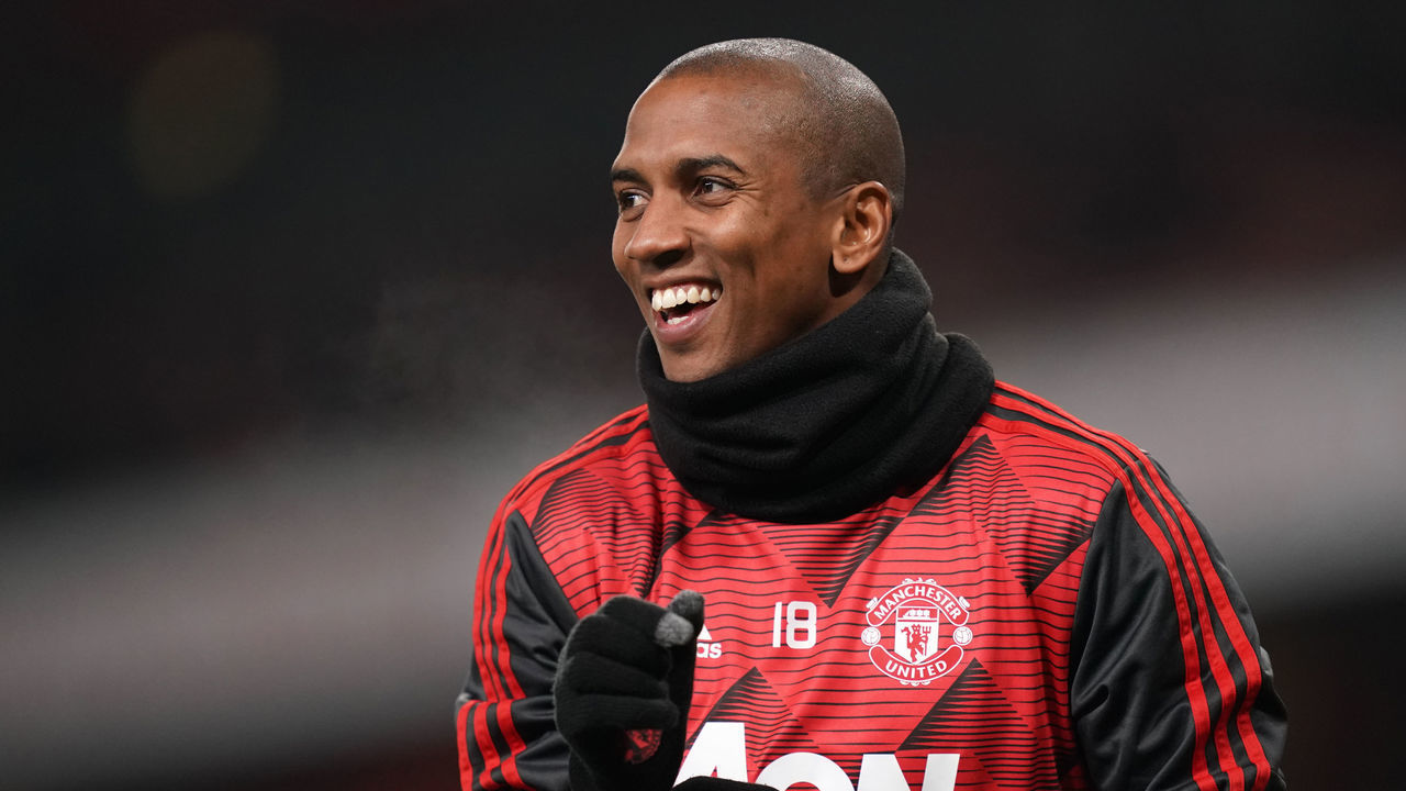 Manchester United's Ashley Young during the Premier League match at the Emirates Stadium, London.