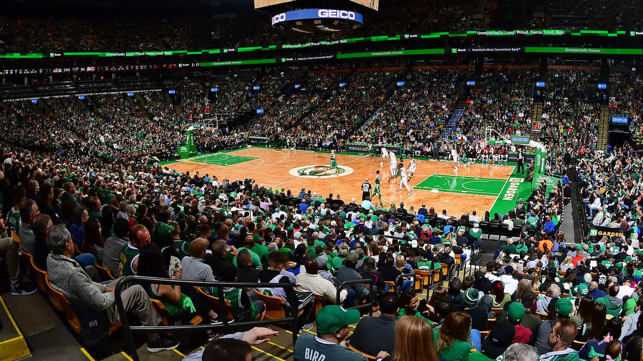 BOSTON, MA - MARCH 16: A general view of the game between the Atlanta Hawks and Boston Celtics on March 16, 2019 at the TD Garden in Boston, Massachusetts. Mandatory Copyright Notice: Copyright 2019 NBAE
