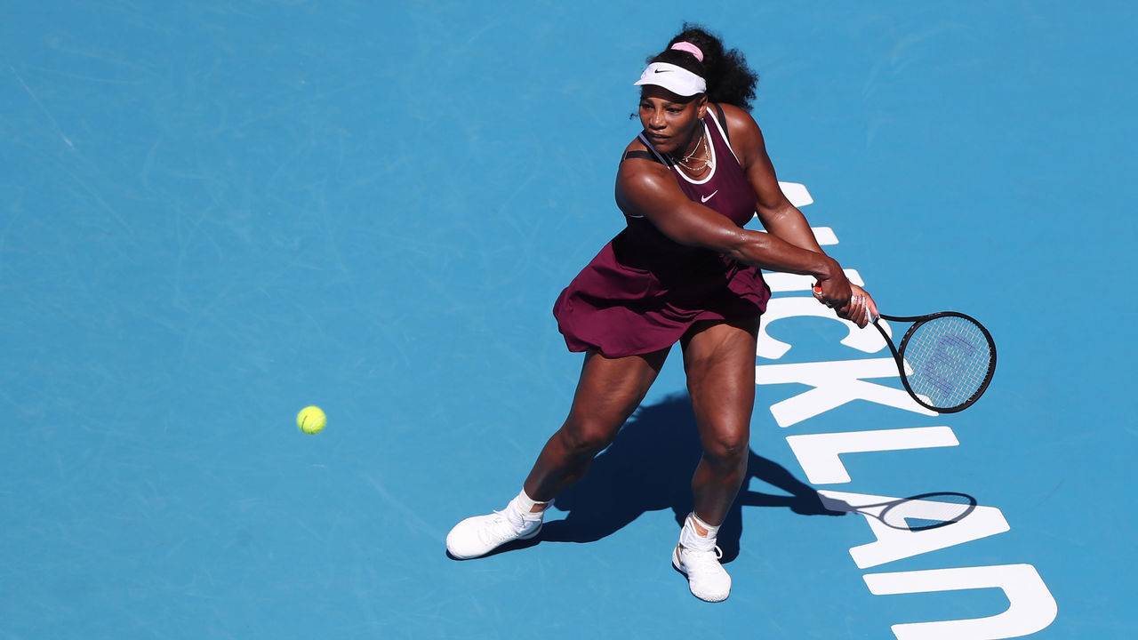 Serena Williams of the US hits a return against Christina Mchale of the US during their women's singles match during the Auckland Classic tennis tournament in Auckland on January 9, 2020.