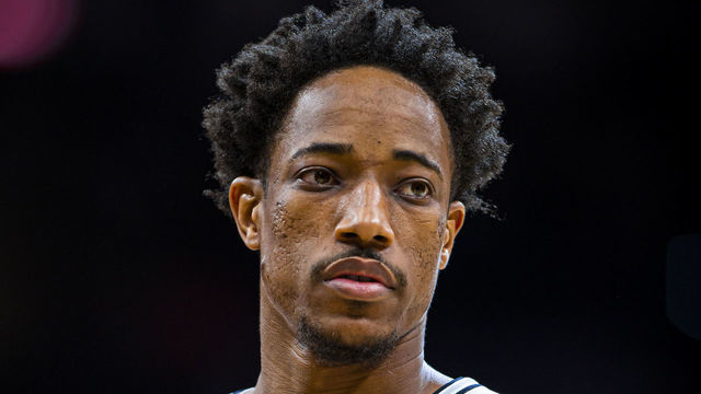OKLAHOMA CITY, OK - JANUARY 2: DeMar DeRozan #10 of the San Antonio Spurs looks on during the game against the Oklahoma City Thunder on January 2, 2020 at Chesapeake Energy Arena in Oklahoma City, Oklahoma. Mandatory Copyright Notice: Copyright 2020 NBAE