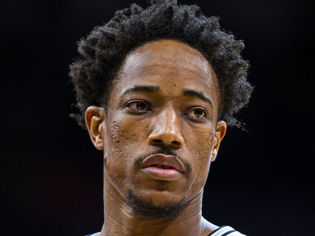 OKLAHOMA CITY, OK - JANUARY 2: DeMar DeRozan #10 of the San Antonio Spurs looks on during the game against the Oklahoma City Thunder on January 2, 2020 at Chesapeake Energy Arena in Oklahoma City, Oklahoma. Mandatory Copyright Notice: Copyright 2020 NBAE