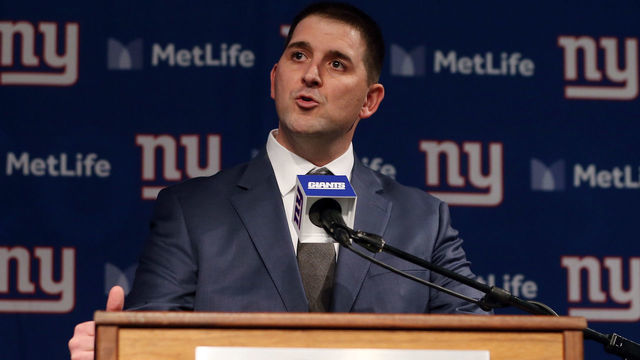 EAST RUTHERFORD, NJ - JANUARY 09: Joe Judge talks to the media after he was introduced as the new head coach of the New York Giants during a news conference at MetLife Stadium on January 9, 2020 in East Rutherford, New Jersey.