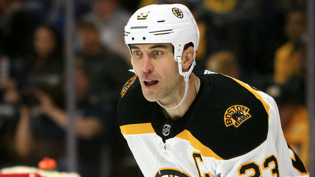 NASHVILLE, TN - JANUARY 07: Boston Bruins defenseman Zdeno Chara (33) is shown during the NHL game between the Nashville Predators and Boston Bruins, held on January 7, 2020, at Bridgestone Arena in Nashville, Tennessee.