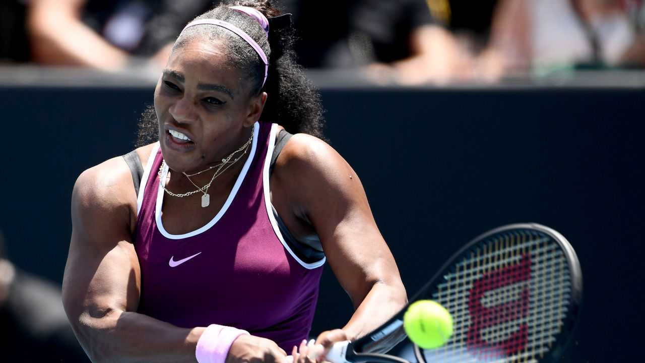 AUCKLAND, NEW ZEALAND - JANUARY 10: Serena Williams of the USA plays a backhand during her quarter final match against Laura Siegemund of Germany during day five of the 2020 Women's ASB Classic at ASB Tennis Centre on January 10, 2020 in Auckland, New Zealand.