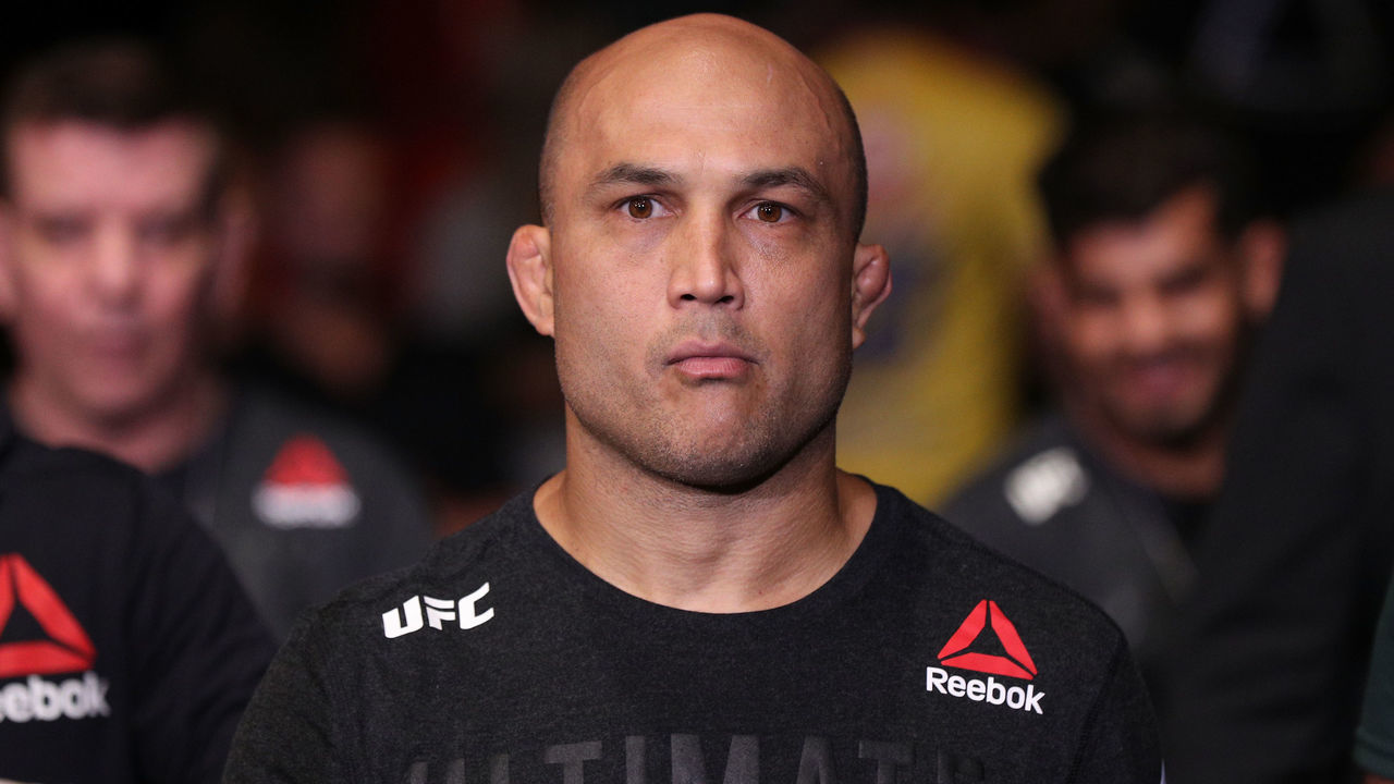 RIO DE JANEIRO, BRAZIL - MAY 11: BJ Penn prepares to fight Clay Guida in their lightweight bout during the UFC 237 event at Jeunesse Arena on May 11, 2019 in Rio De Janeiro, Brazil.