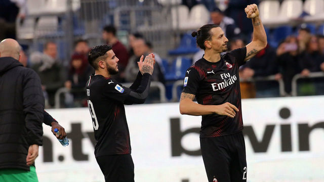CAGLIARI, ITALY - JANUARY 11: Zlatan Ibrahimovic of Milan looks on during the Serie A match between Cagliari Calcio and AC Milan at Sardegna Arena on January 11, 2020 in Cagliari, Italy.