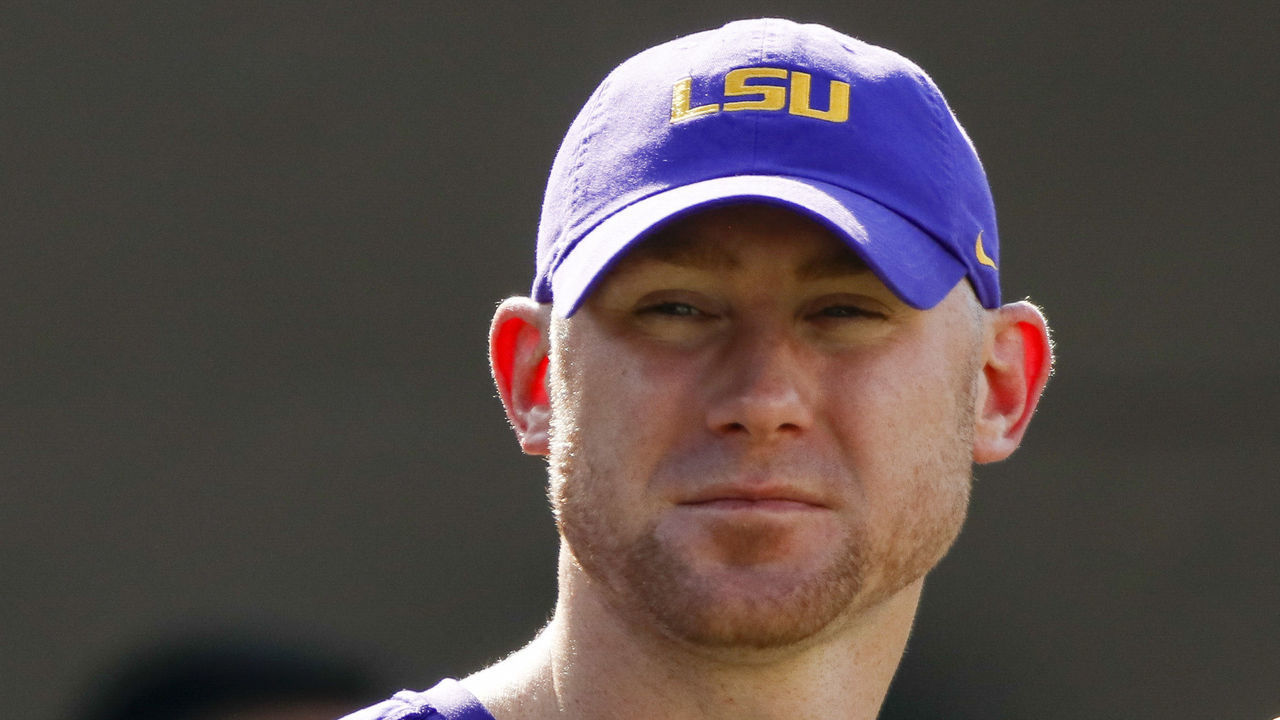 NASHVILLE, TN - SEPTEMBER 21: LSU passing game coordinator, Joe Brady, before the game between the LSU Tigers and Vanderbilt Commodores at Vanderbilt Stadium on September 21, 2019 in Nashville, TN.