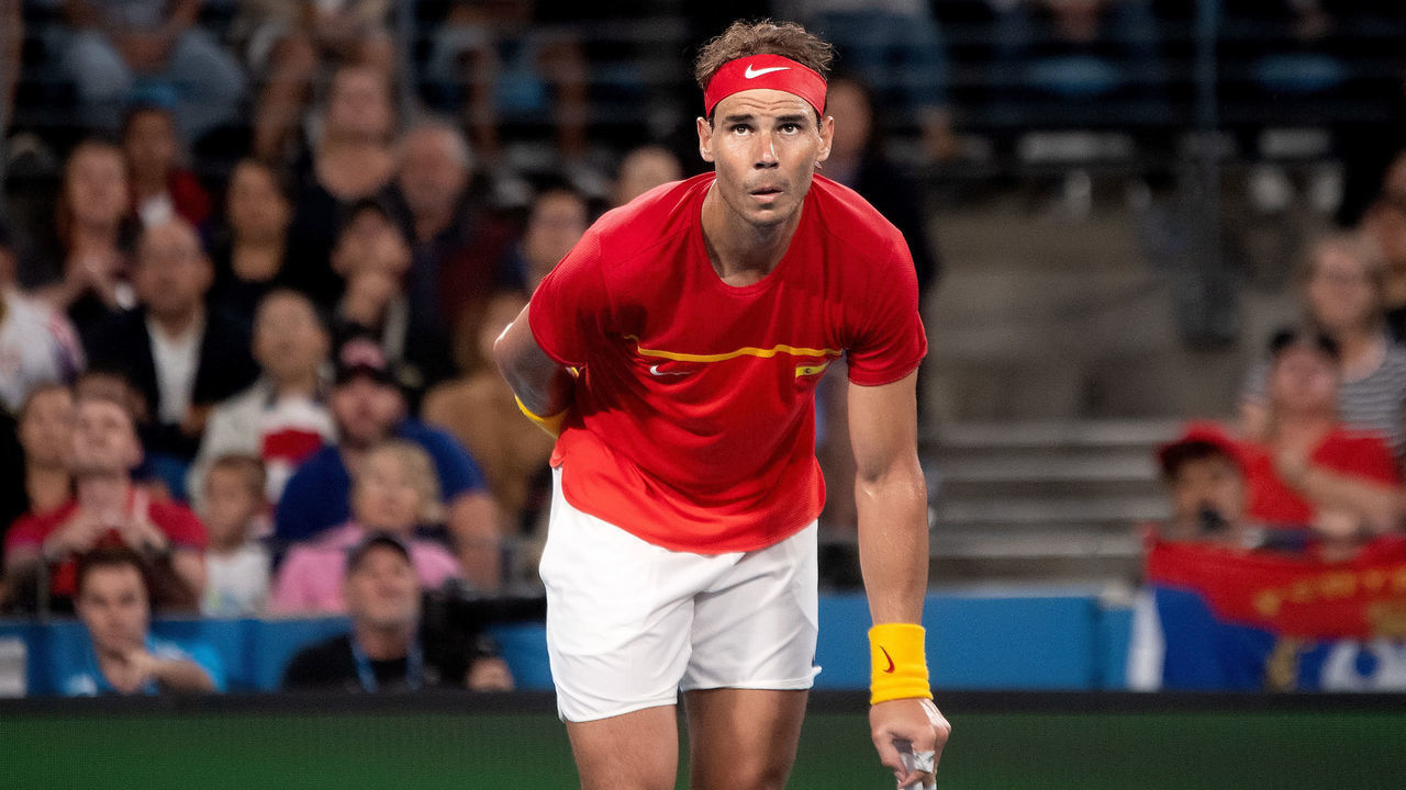 SYDNEY, AUSTRALIA - JANUARY 12: Rafael Nadal of Spain looks at the replay during day ten of the singles finals at the 2020 ATP Cup Tennis at Ken Rosewall Arena on January 12, 2020 in Sydney, Australia.