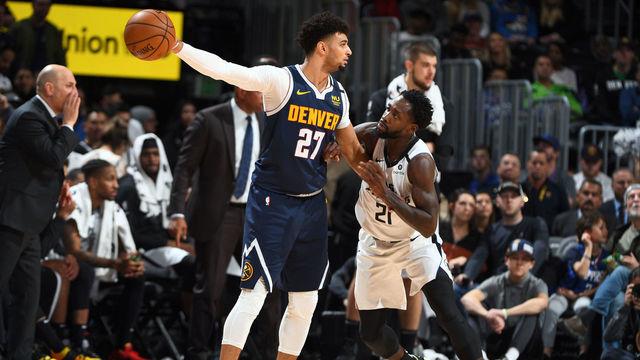 DENVER, CO - JANUARY 12: Jamal Murray #27 of the Denver Nuggets handles the ball during the game against the LA Clippers on January 12, 2020 at the Pepsi Center in Denver, Colorado. NOTE TO USER: User expressly acknowledges and agrees that, by downloading and/or using this Photograph, user is consenting to the terms and conditions of the Getty Images License Agreement. Mandatory Copyright Notice: Copyright 2020 NBAE