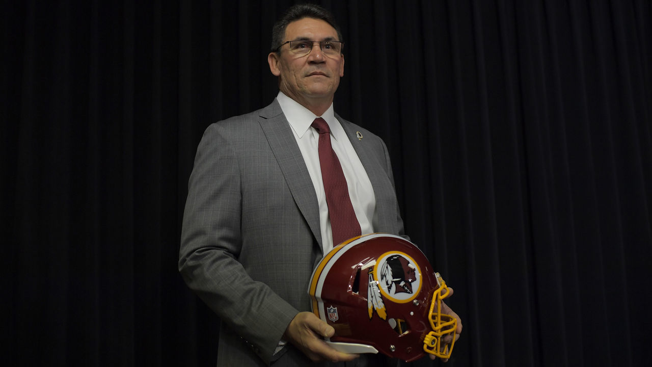ASHBURN, VA- JANUARY 2: Ron Rivera is introduced as the Washington Redskins new had coach at a Redskins Park press conference in Ashburn, VA on January 2, 2020 .
