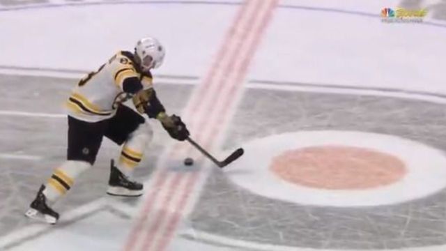Watch: Bruins lose shootout after Marchand overskates puck