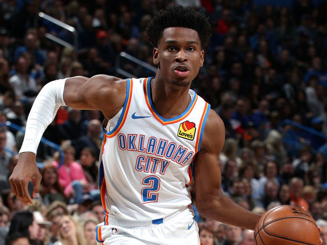 OKLAHOMA CITY, OK- DECEMBER 31: Shai Gilgeous-Alexander #2 of the Oklahoma City Thunder handles the ball Dallas Mavericks on December 31, 2019 at Chesapeake Energy Arena in Oklahoma City, Oklahoma. Mandatory Copyright Notice: Copyright 2019 NBAE