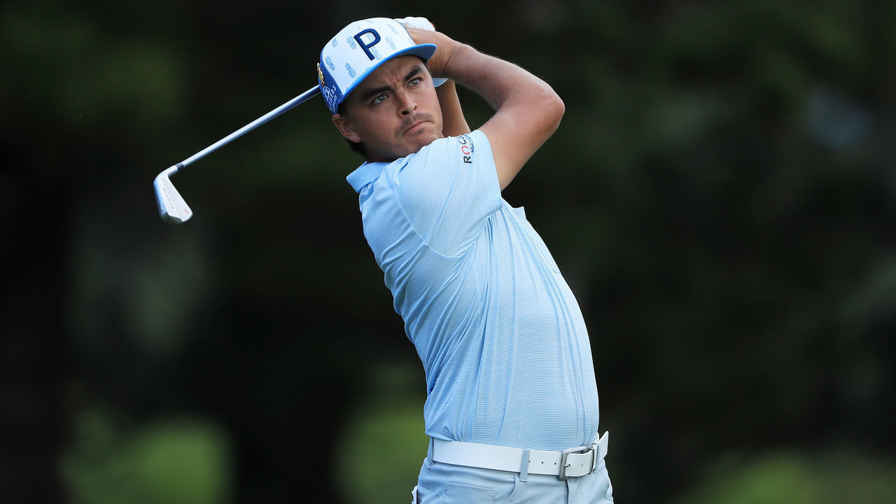KAPALUA, HAWAII - JANUARY 04: Rickie Fowler of the United States plays his shot from the second tee during the third round of the Sentry Tournament Of Champions at the Kapalua Plantation Course on January 04, 2020 in Kapalua, Hawaii.
