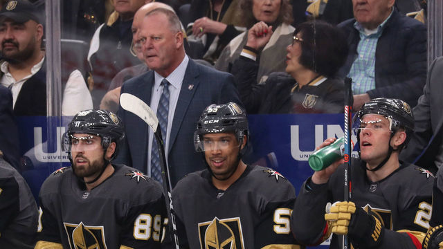 LAS VEGAS, NEVADA - JANUARY 11: A view of the Vegas Golden Knights bench during the first period against the Columbus Blue Jackets at T-Mobile Arena on January 11, 2020 in Las Vegas, Nevada.