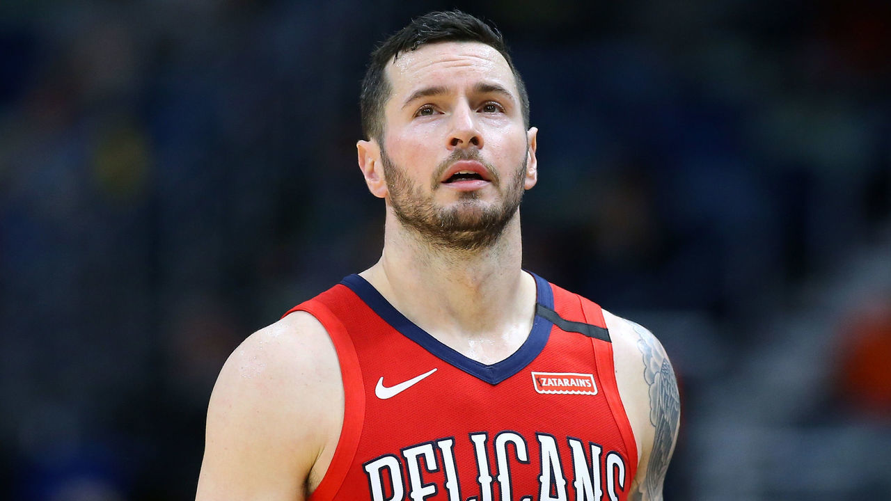 NEW ORLEANS, LOUISIANA - JANUARY 06: JJ Redick #4 of the New Orleans Pelicans reacts against the Utah Jazz during a game at the Smoothie King Center on January 06, 2020 in New Orleans, Louisiana.