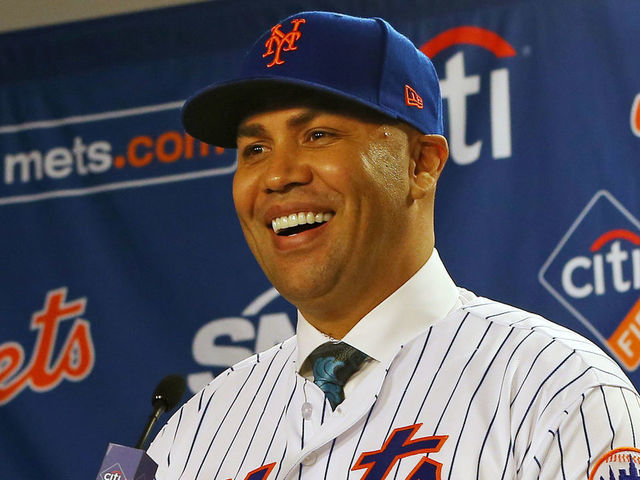 NEW YORK, NY - NOVEMBER 04: Carlos Beltran talks to the media after being introduced as manager of the New York Mets during a press conference at Citi Field on November 4, 2019 in New York City.
