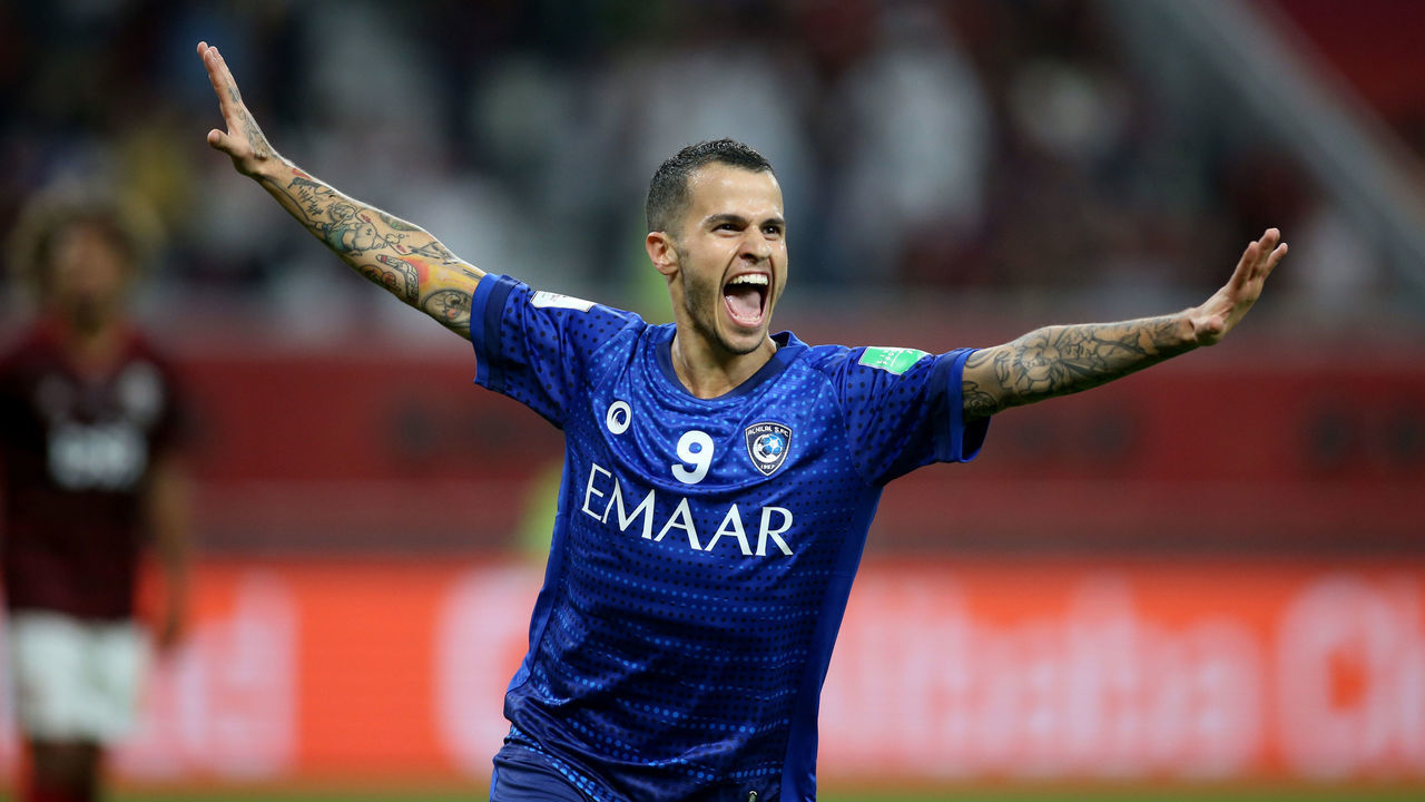 DOHA, QATAR - DECEMBER 17: Sebastian GIOVINCO of Al Hilal SFC celebrates after score of SALEM ALDAWSARI 0-1 , during the Match CR Flamengo and Al Hilal SFC ,at Khalifa International Stadium on December 17, 2019 in Doha, Qatar.