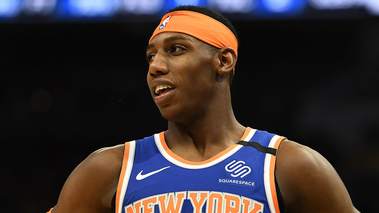 MILWAUKEE, WISCONSIN - JANUARY 14: RJ Barrett #9 of the New York Knicks waits for a free throw during a game against the Milwaukee Bucks at Fiserv Forum on January 14, 2020 in Milwaukee, Wisconsin.